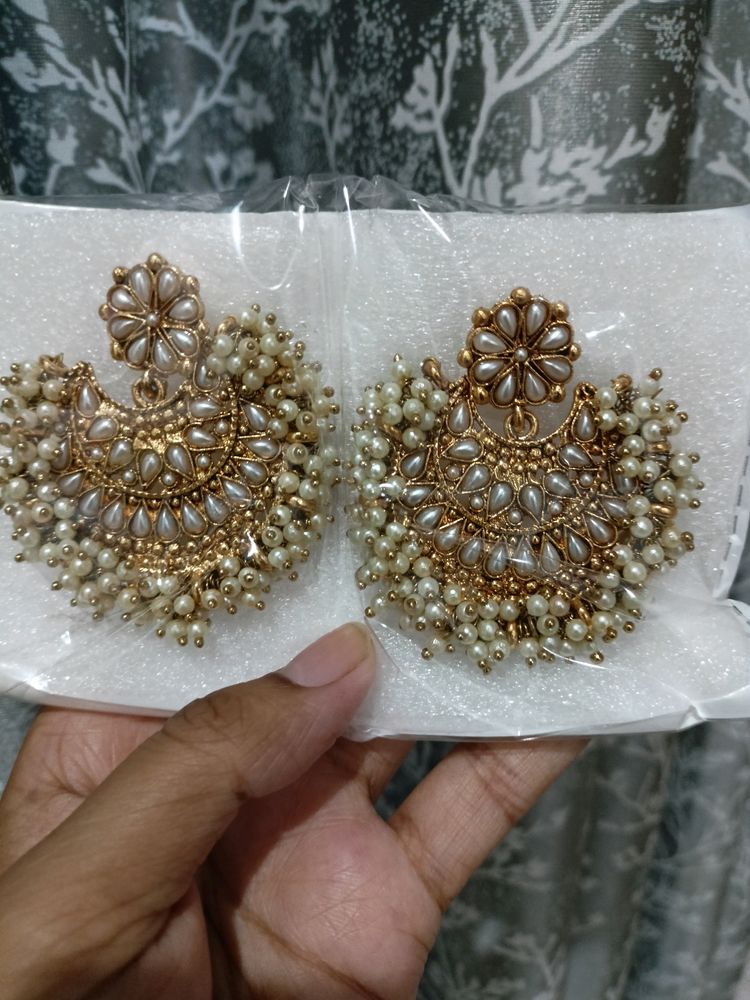 Pearl and kundan chandbalia  for Women