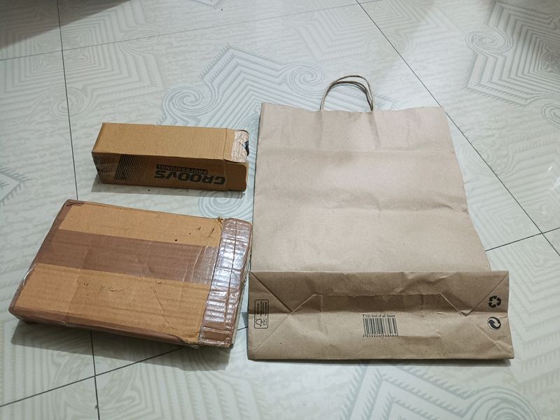 Pack Of Two Cardboard Boxes And Paper Bag