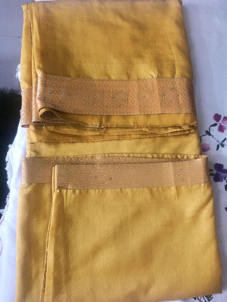 Devine Yellow Gold Colour Vichitra Silk With Blous