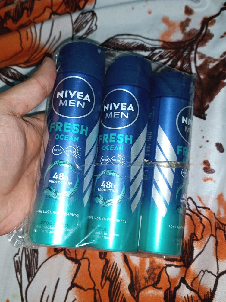 Nivea Men Fresh Ocean 48h Protection Combo Of 3