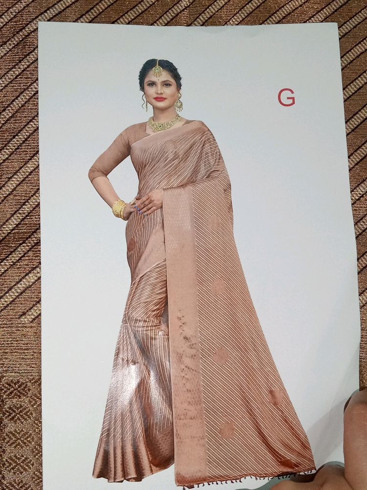 Brown Colour Linin Saree🤎