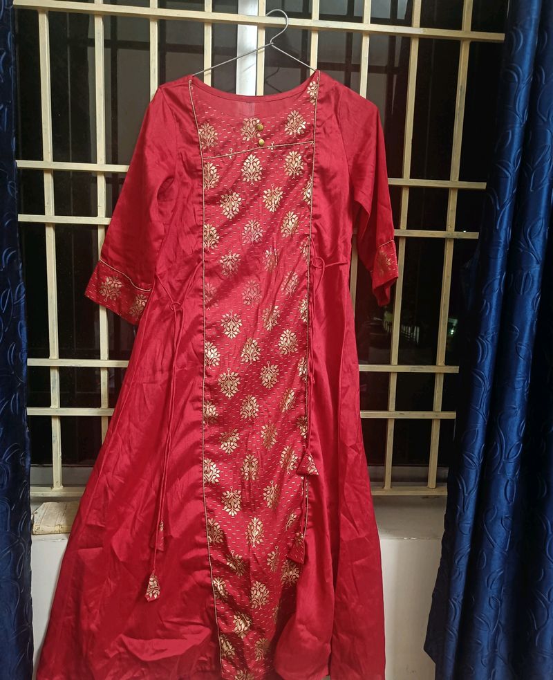 RED PARTY WEAR KURTI