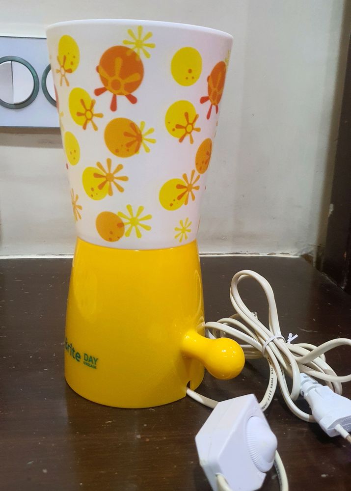 Yellow TABLE Lamp With Floral Design