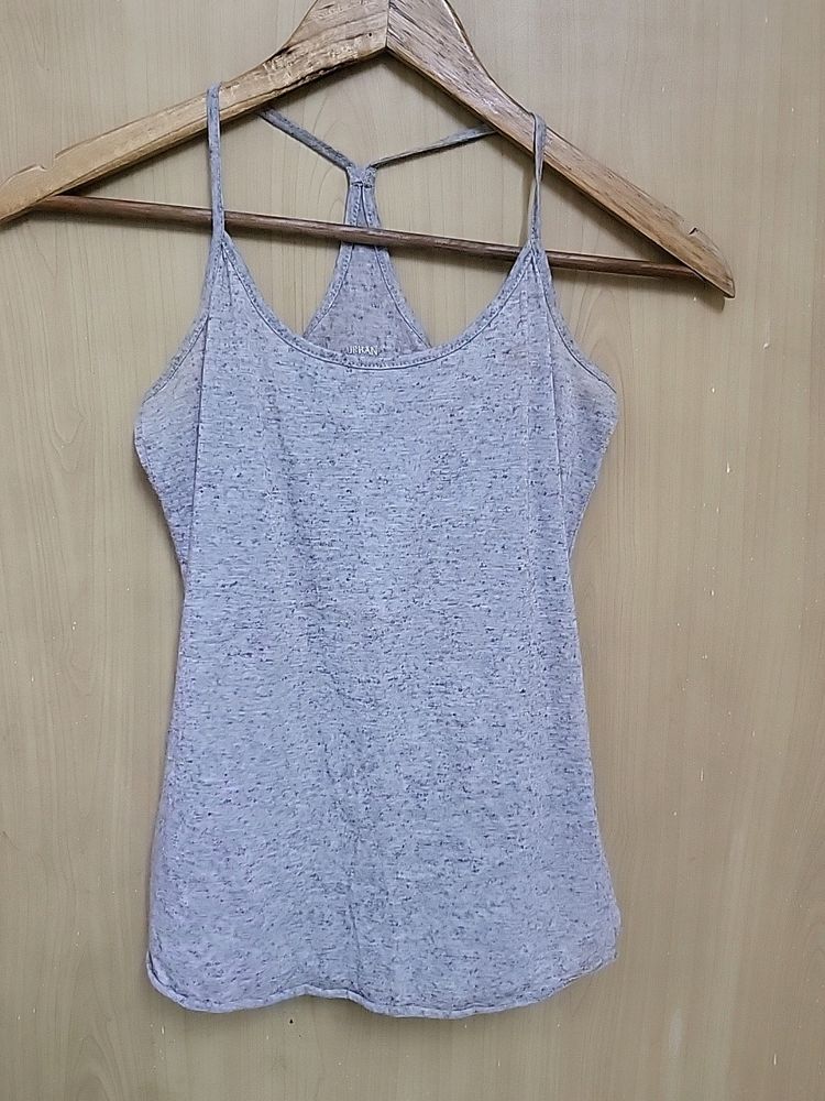 Grey Spaghetti Top