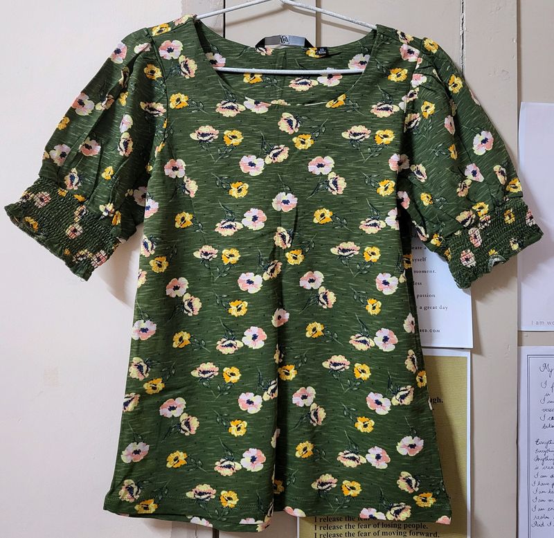 Fig Green FLORAL Top