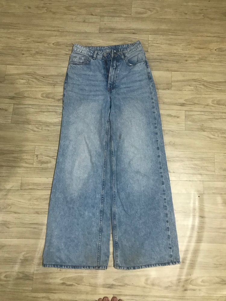 H&M High Waisted Wide Leg Jeans