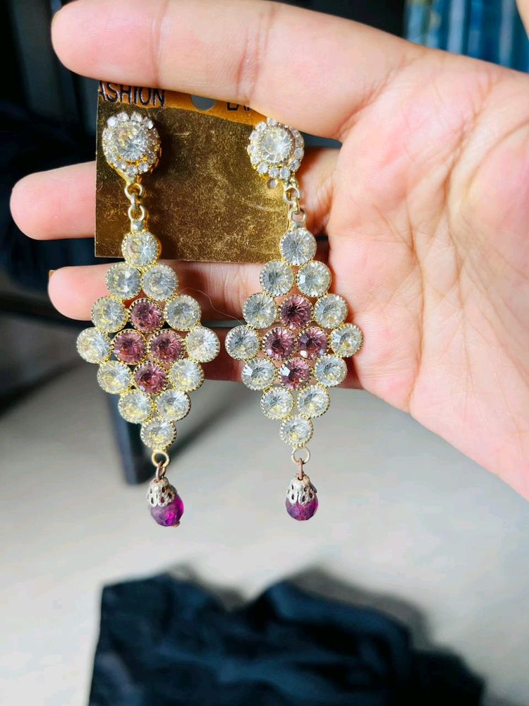 Purple Stone Earrings