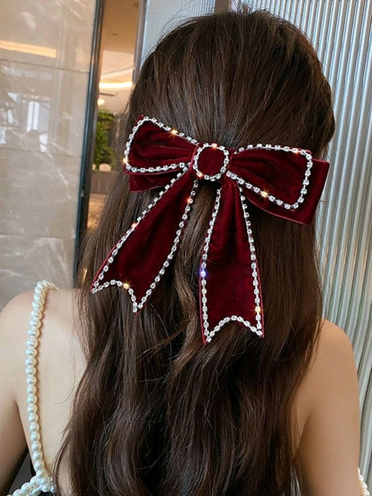 Velvet Rhinestone Bow ❤️✨(More Colours Available)