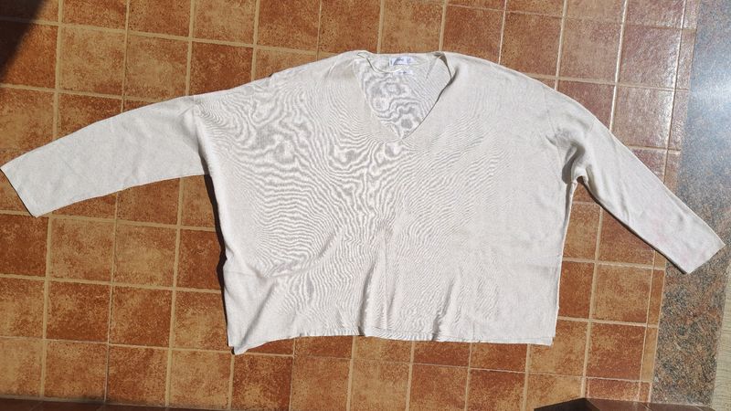 MANGO Pure Cotton White Pullover