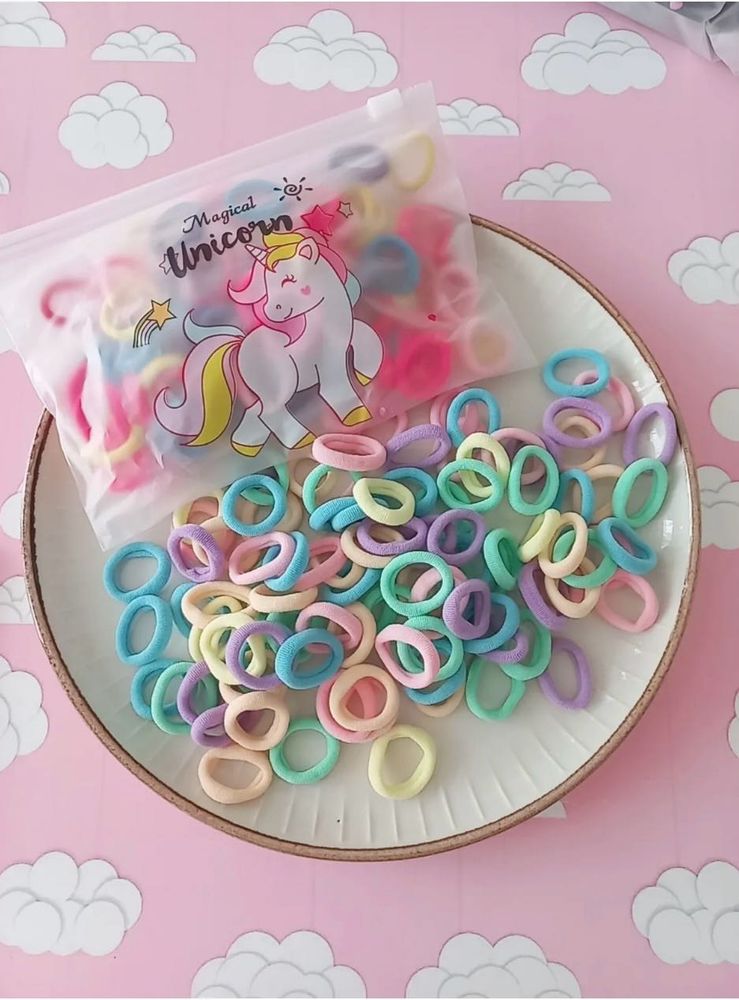 Mini Hair Rubber 100pcs And Clip Set