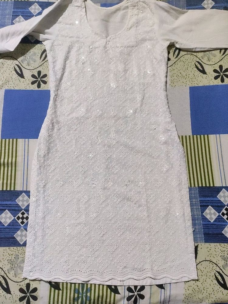 White Chikankari Kurta