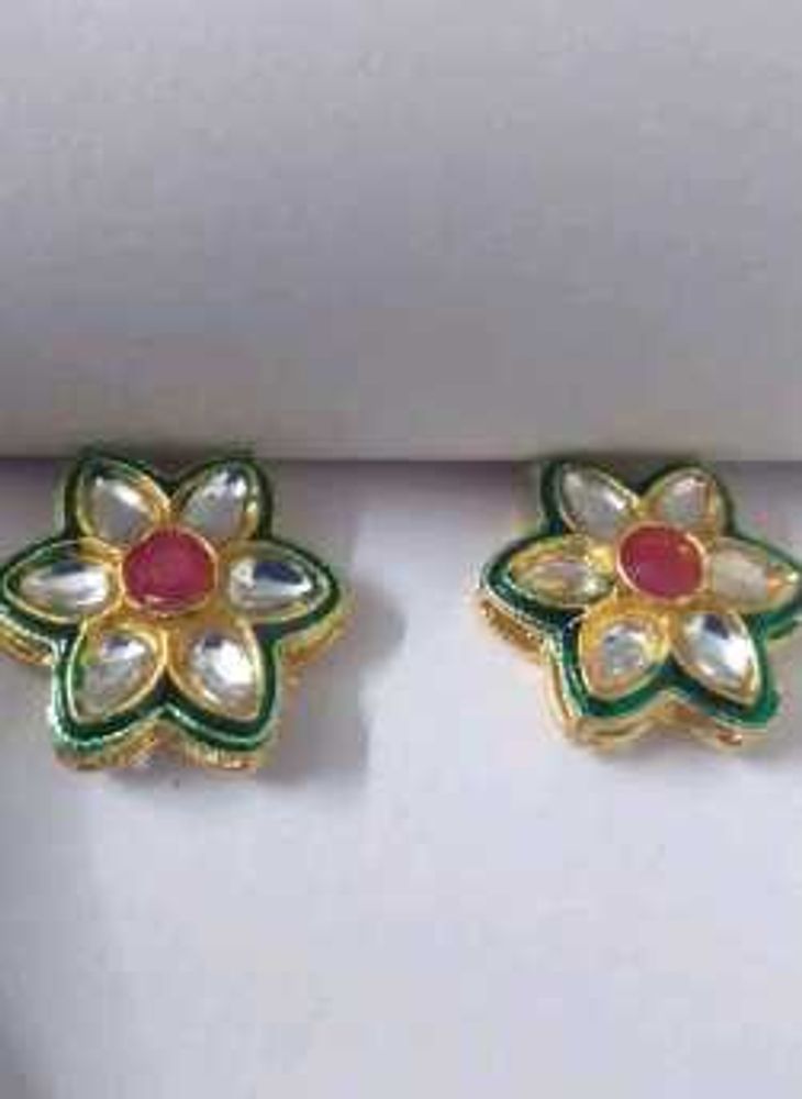 Flower Kundan Earrings