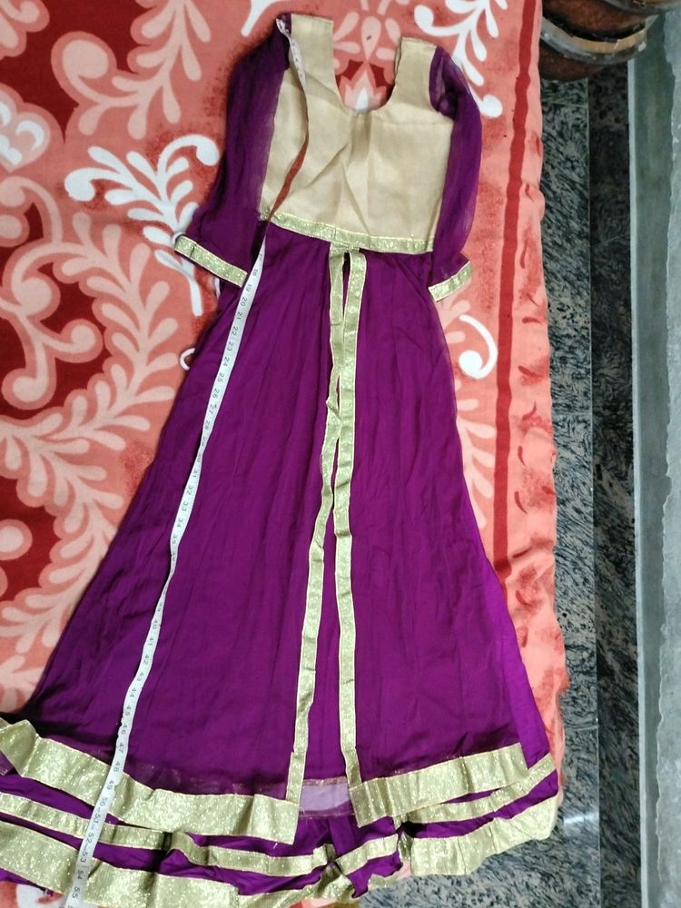 PURPLE 🟣 FRONT CUT LEHENGA + LONG KURTI