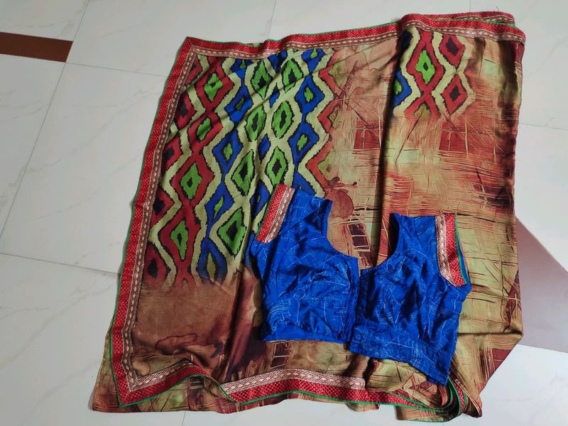 Saree With Blouse Stitched