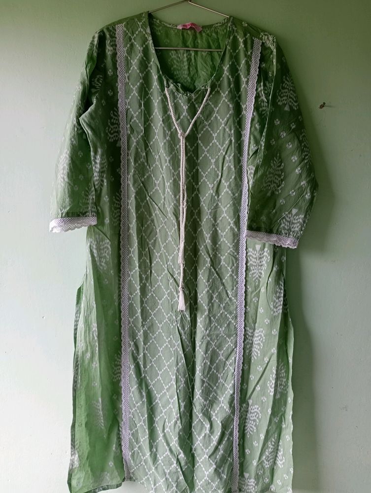 Sale Kurta Palazzo Set Olive Green Colour