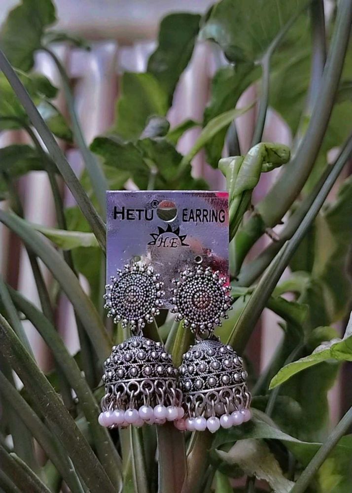 Silver Drop Earrings Jhumki For Women Trendy