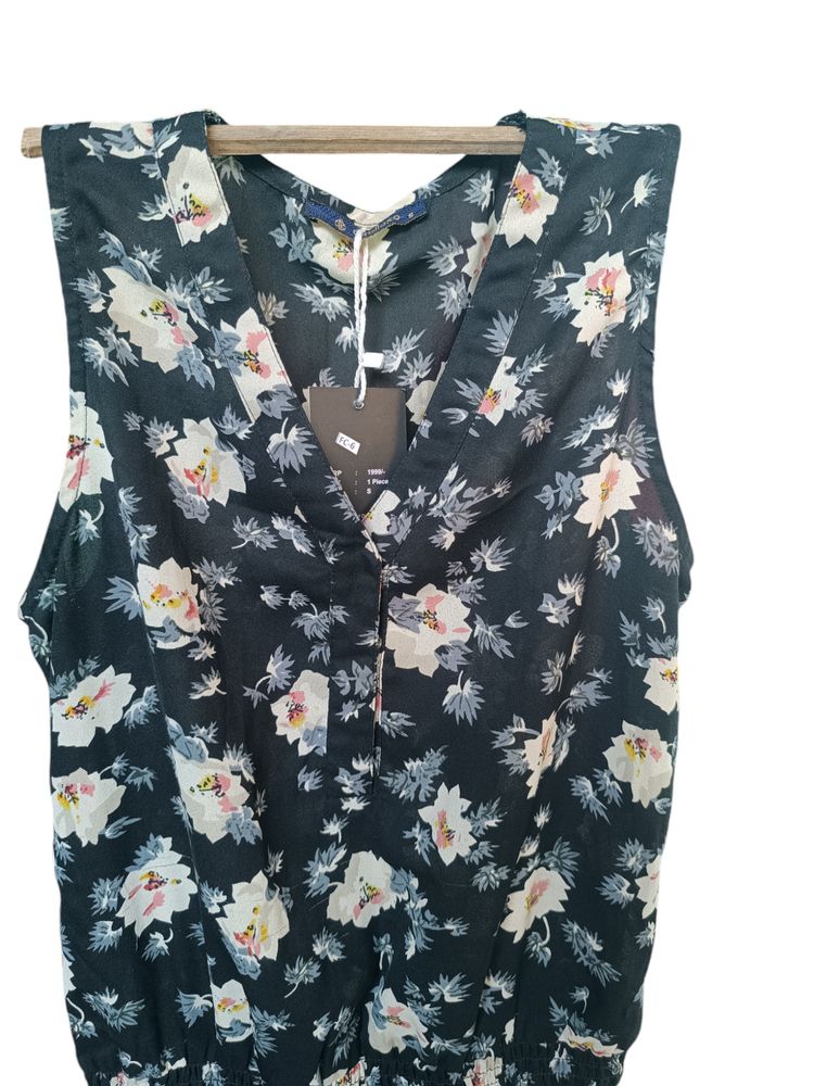 Floral Print V-Neck Women Dress