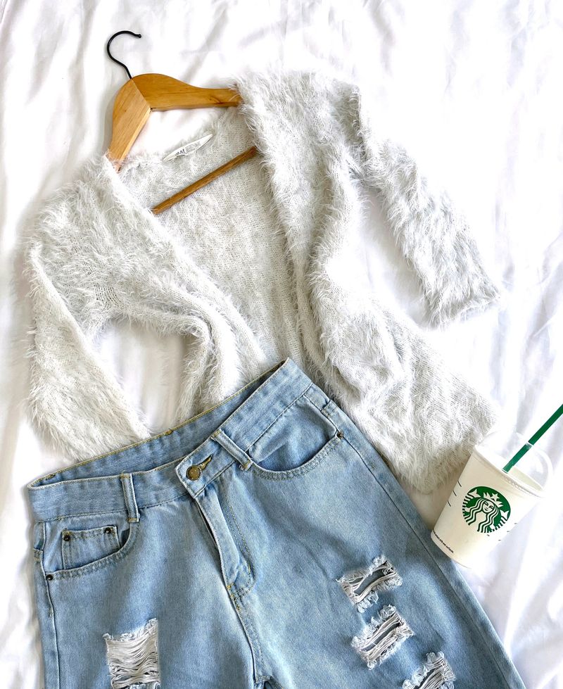 Pinterest H&M White Cute Ear Cardigan