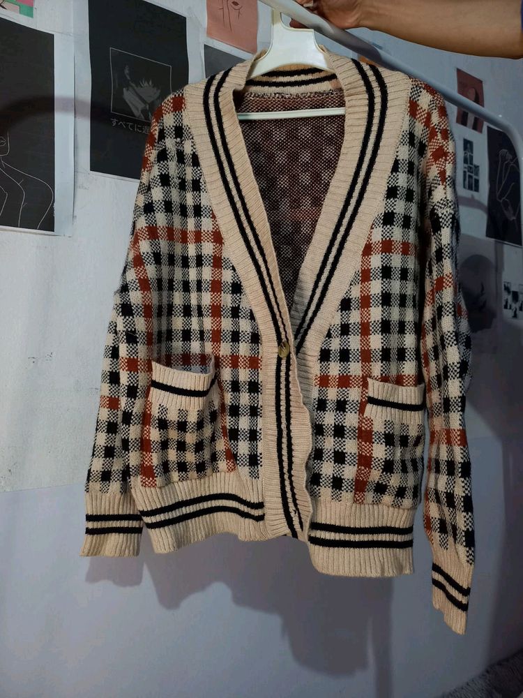 Korean Checkered Cardigan