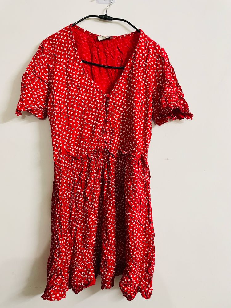 Women Red Floral Dress