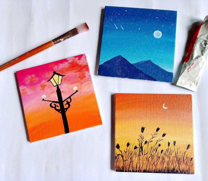 3 Mini Painting Decor (HAND-PAINTED)