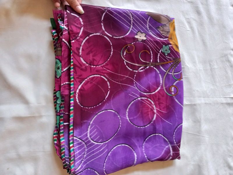 New Purple Printed Saree