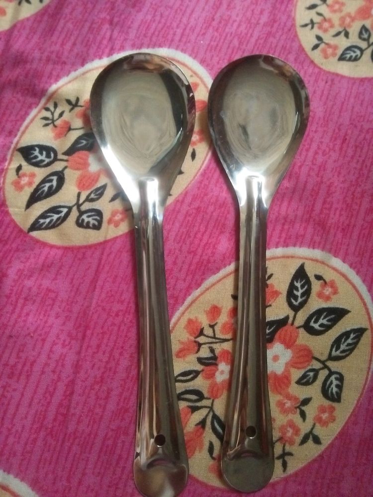 2 Big Spoon For Surving Food