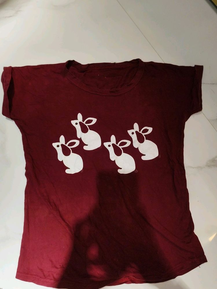 Casual Cool Cute top For Ladies In Maroon Colour