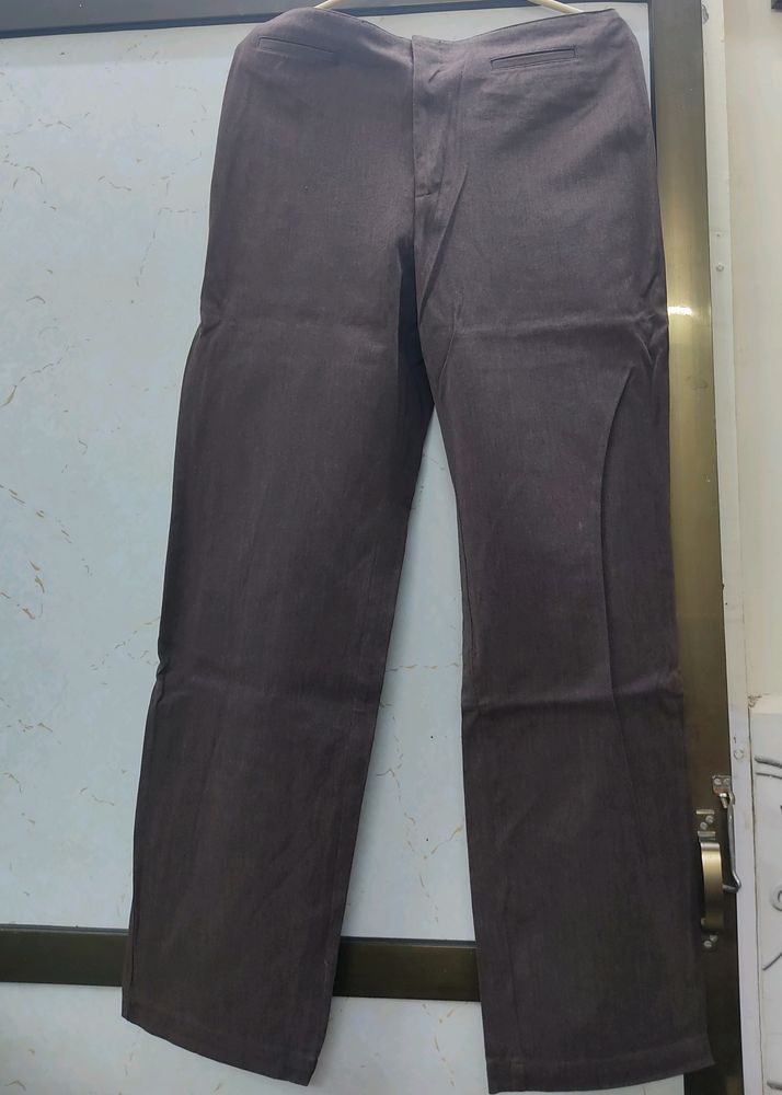 Brown Straight Fit Pant