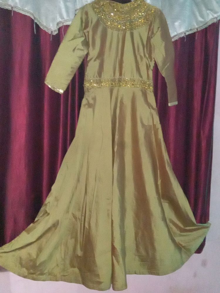 Golden Gown With Shining Stones