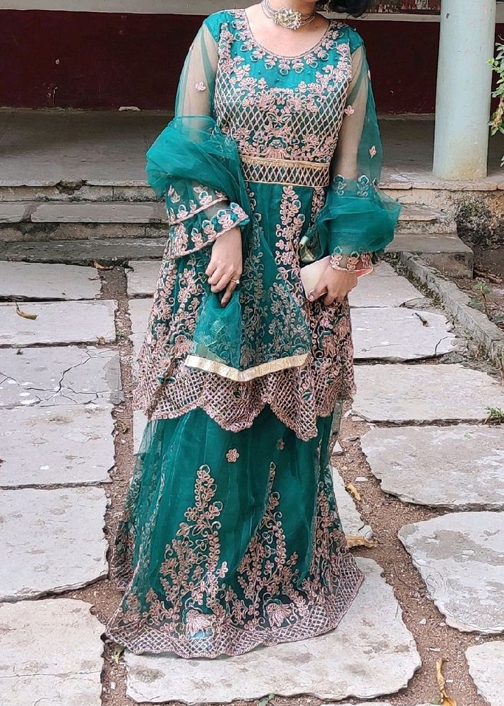 Green Ethnic Gown New 🌲