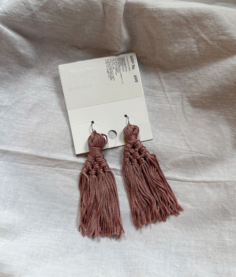 Pink Tassel Earrings