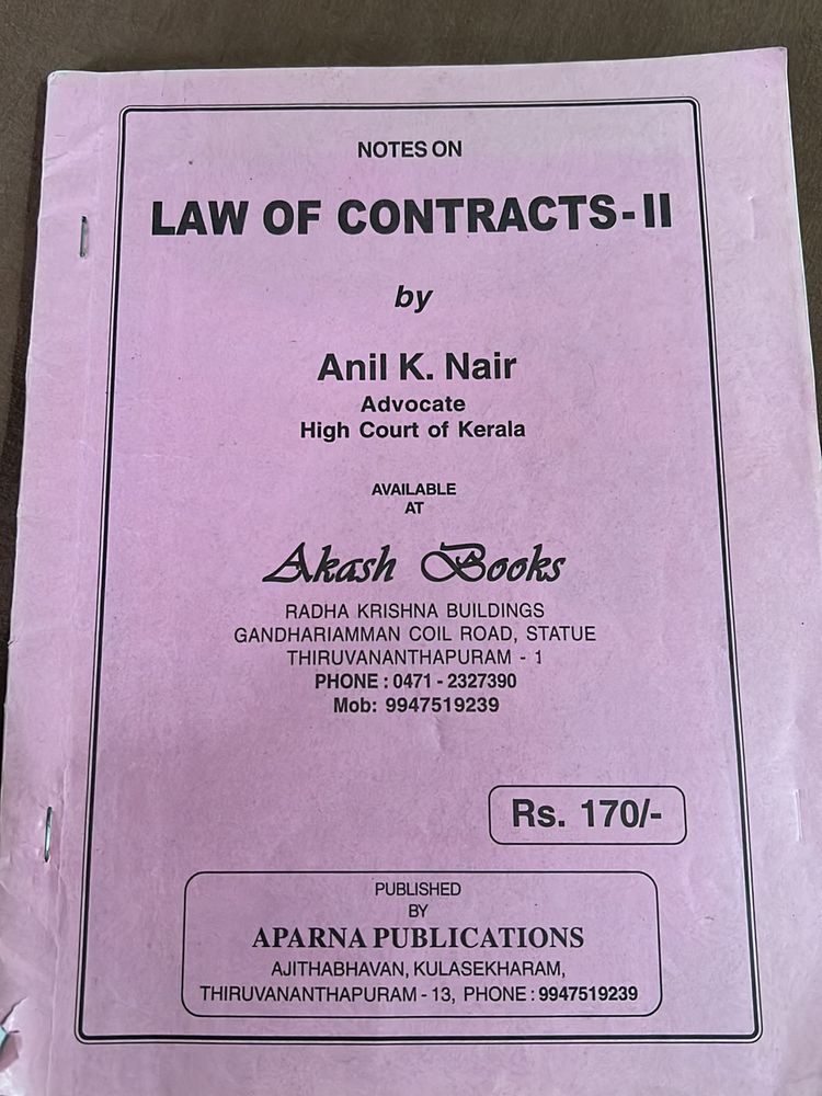 Anil K Nair Law Of Contract 2