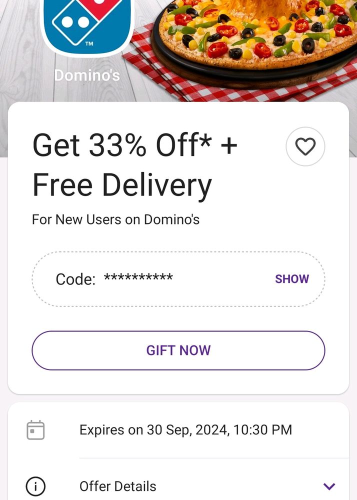 Dominoes Voucher For 33percent Off