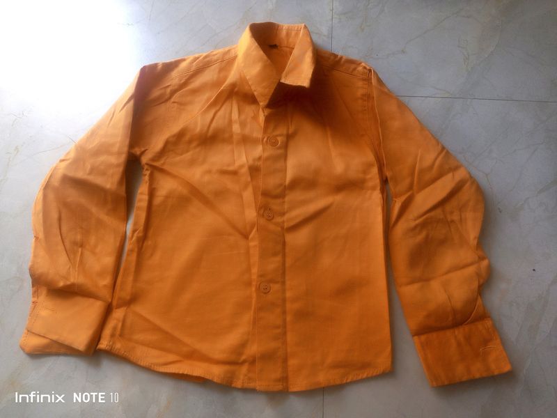 1 - 3 Yrs Boys Orange Party Casual shirt