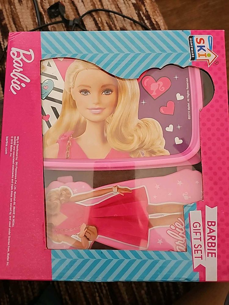 Barbie Tiffin And Stationery Box