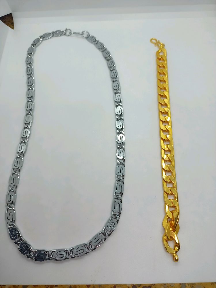 Men's Chain And Bracelet Combo
