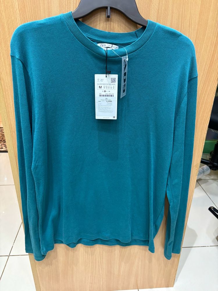 Zara Green Knitted Sweater Size - M