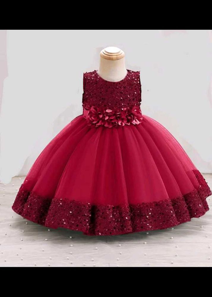 Sky Colour Baby Girls Party Wear Dress