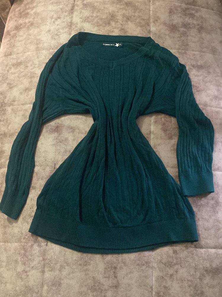 Green Stretchable Sweater