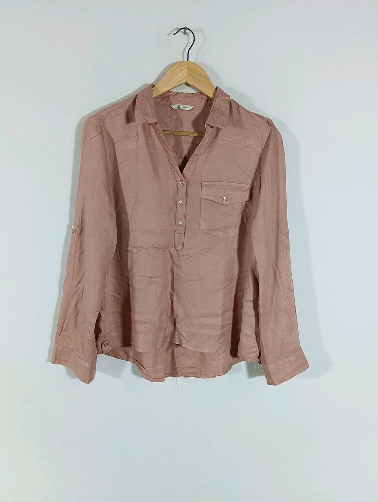 Peach Plain Casual Top (Women)