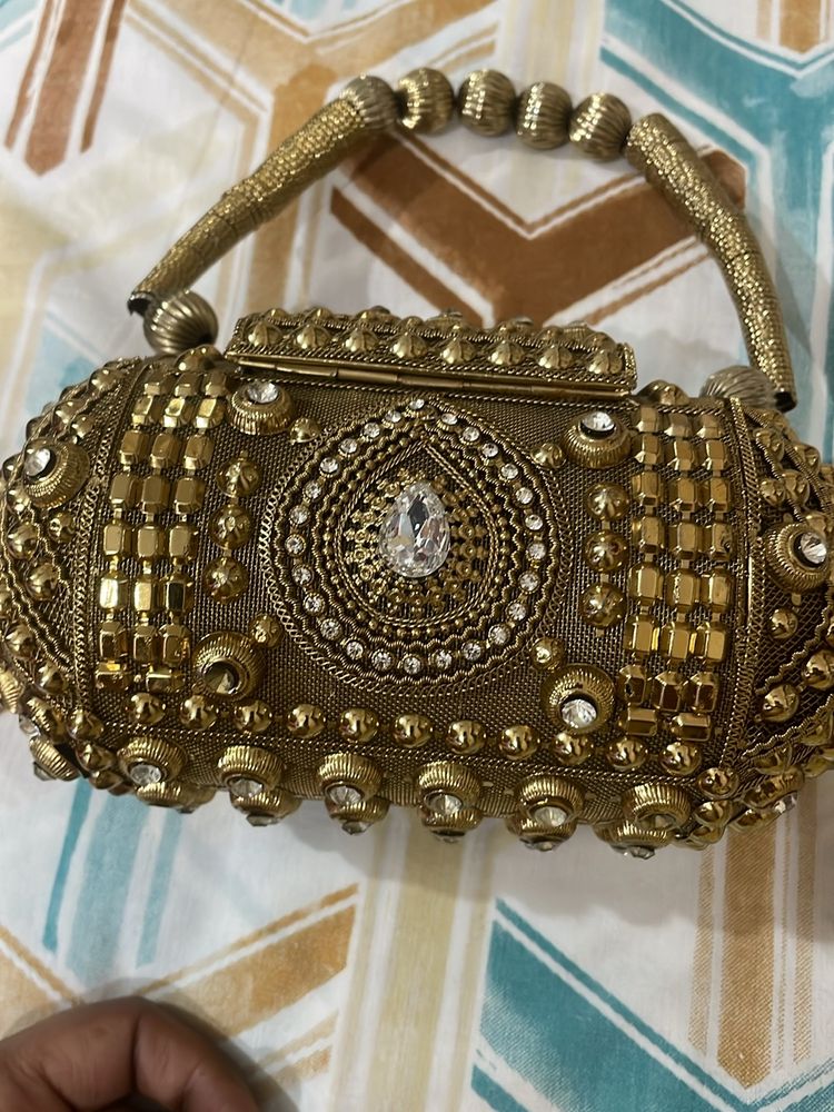 Bridal Golden Antique Purse