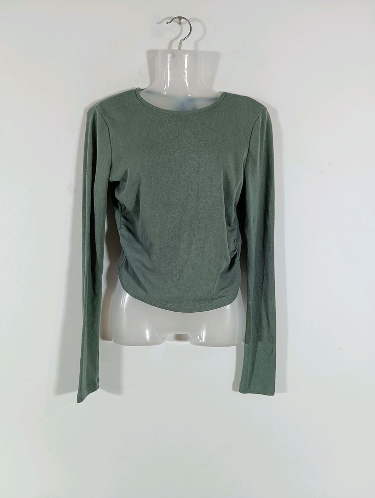 Sage Green Plain Casual Top (Women)