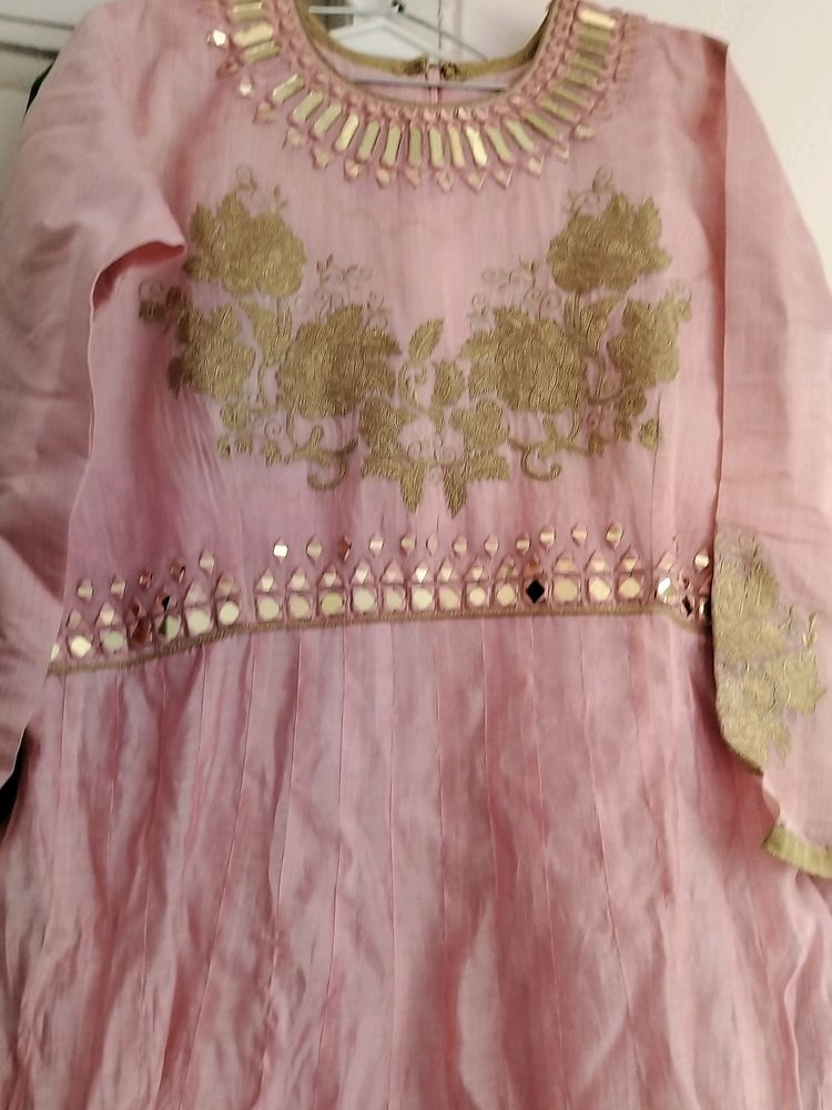 Anarkali Gown With Mirror Work..New