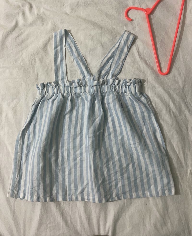 Sky Blue Striped Top Bust Fits 32&34