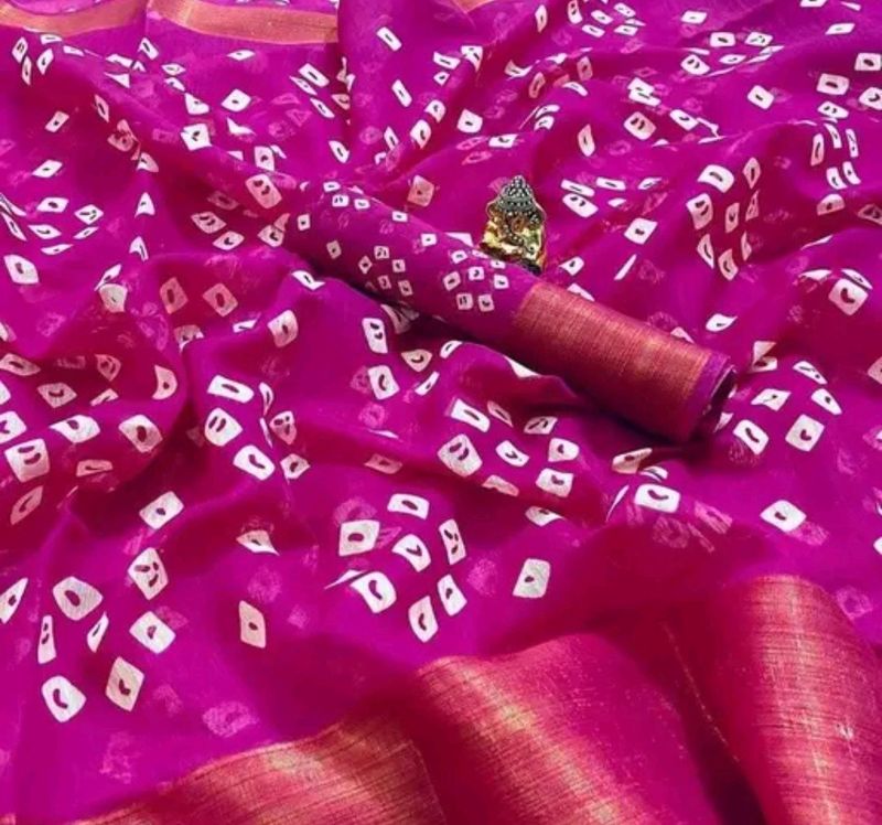 Bandhani Print Cotton Saree