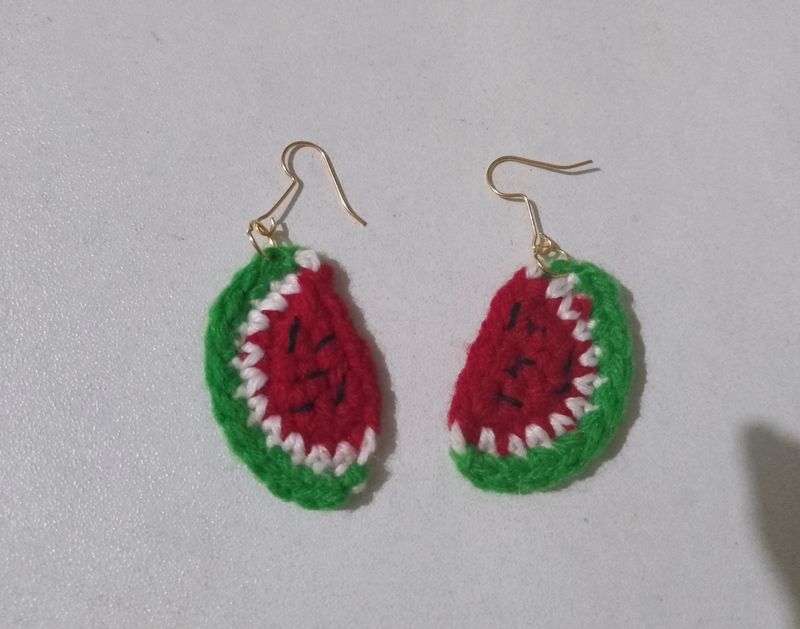 Crochet Watermelon Earings 🍉