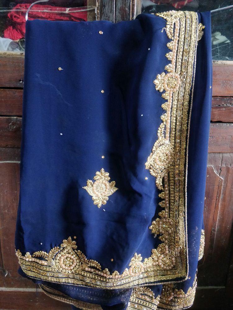 Blue Dimond Saree With Blouse