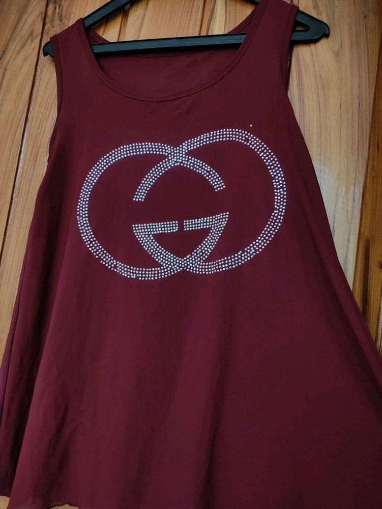 Casual Women's Maroon Coloured Top