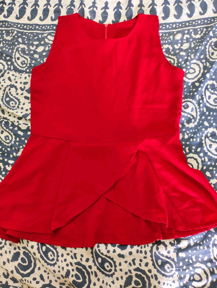 Red Peplum CropTop